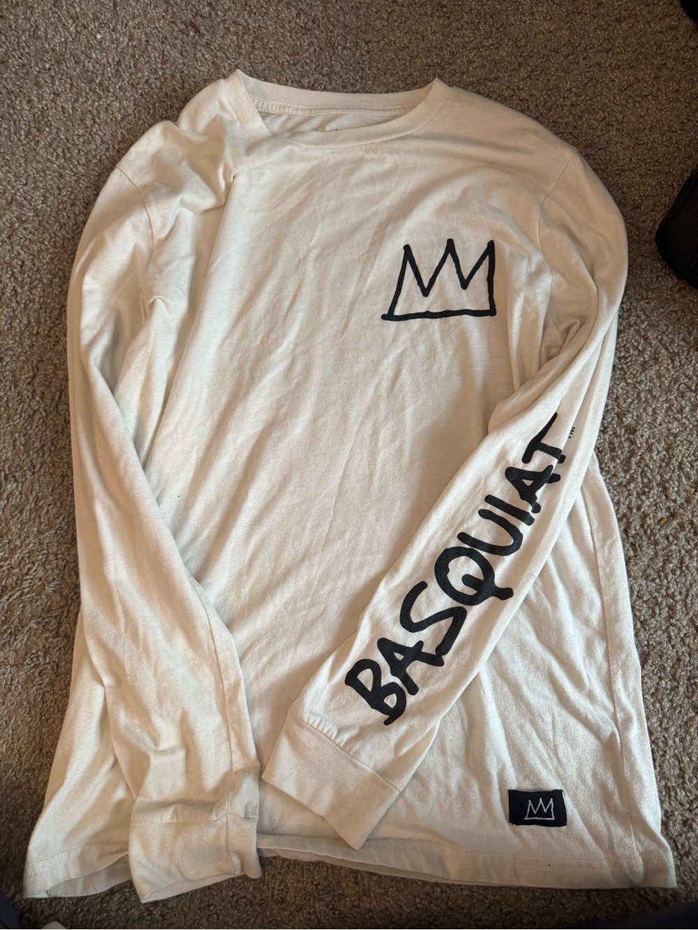 Ann Michell White Long Sleeve Tee with Black Graphics